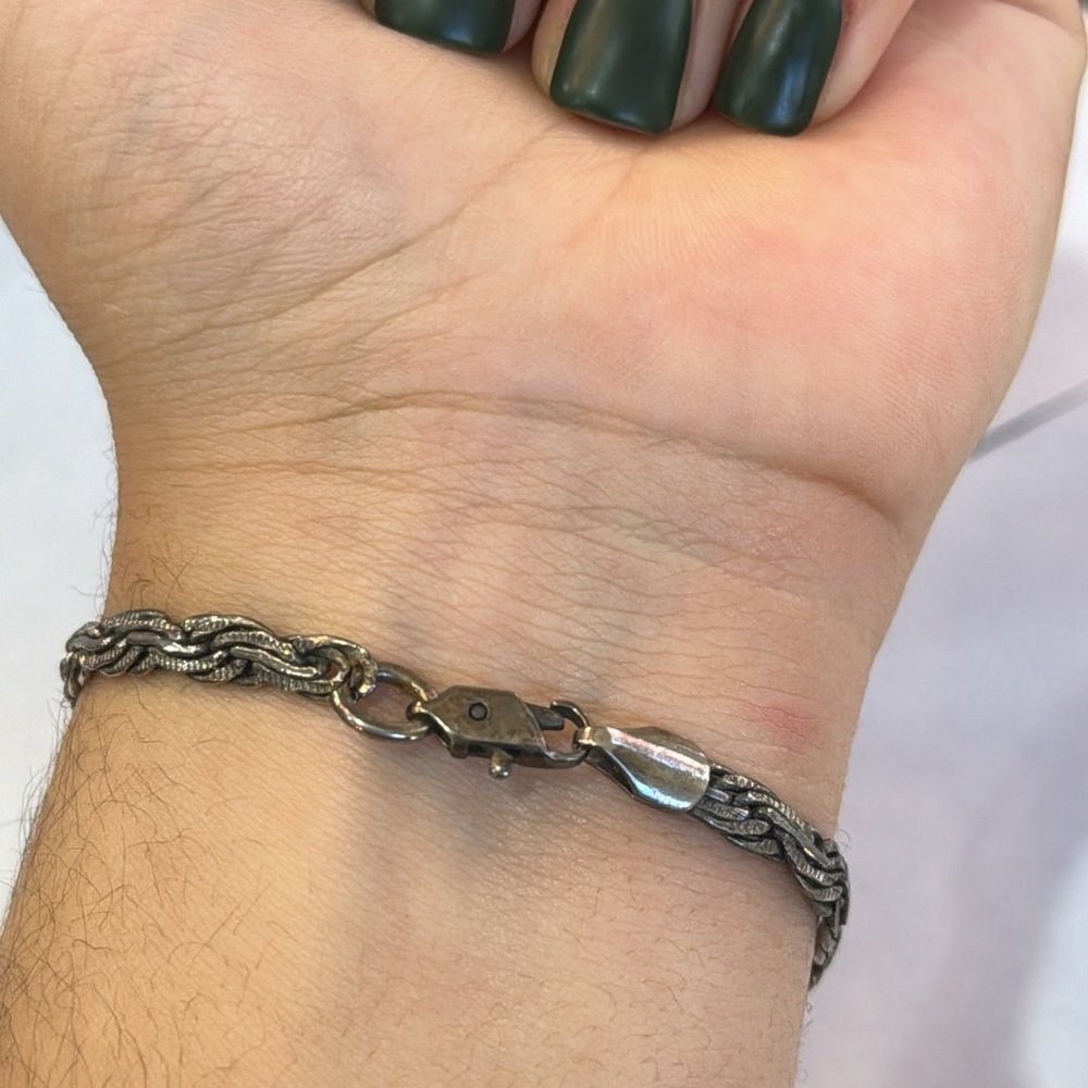 VINTAGE 925 TWISTED‎ ROPE BRACELET - Picture 2 of 6
